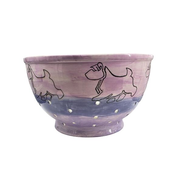 90's Vintage Paint Splatter Studio Pottery Ceramic Yarn Bowl Lightning Ridge - Picture 2 of 5